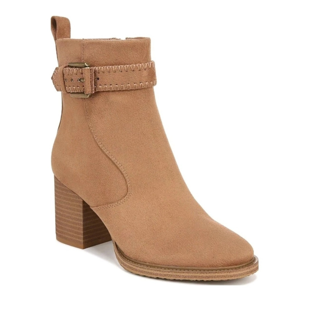 Zodiac Modern Western Ridding Biker Ankle Boots Bootie SZ 10 M Microsuede Tan - Picture 2 of 12
